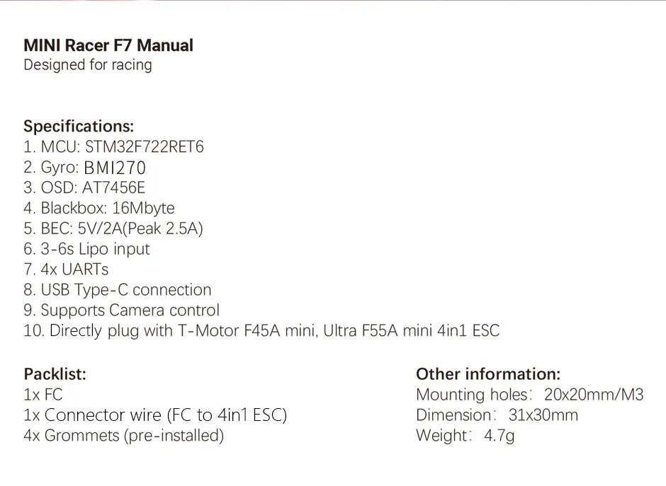 TMOTOR-FPV-ESC-MINI-Racer-20x20-F7