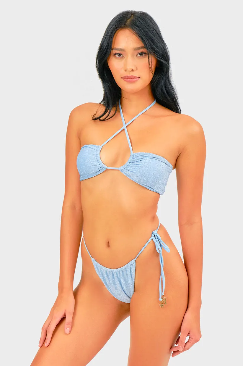 Penny Side Tie Bottoms / Blue Shimmer FINAL SALE