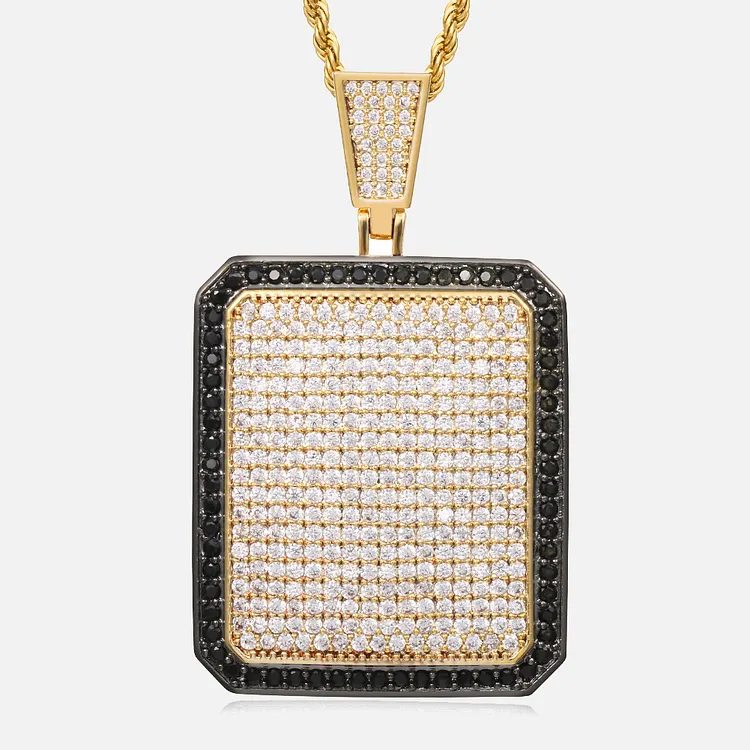 Iced Out Hip Hop Card Pendants Bling Bling Necklaces For Men