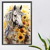 Diamond Painting -DIY Round Partial AB Drill Sunflower Horse(45x65cm)