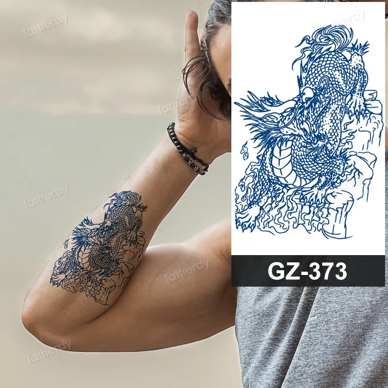 juice long lasting tatto sticker wings angel moon sun compass dragon fake tattoo waterproof transfer tatouage temporaire femme