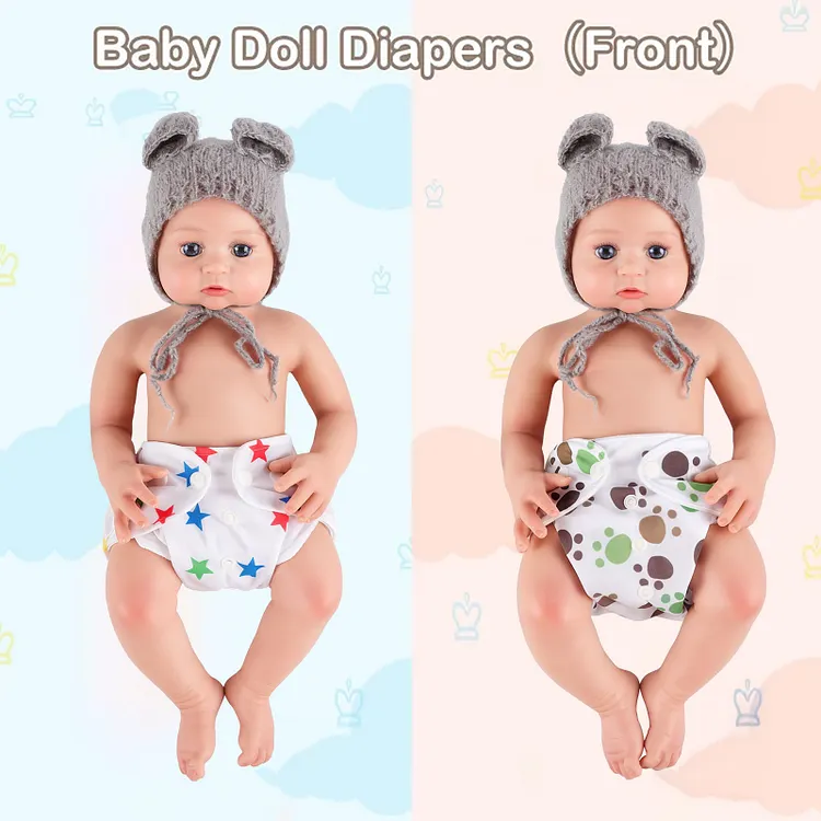 Babeside 17" - 20" Reborn Baby Dolls 4pcs Baby Doll Diaper Lovely Animals