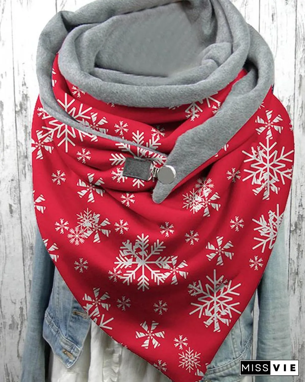 Women Shawl Casual Winter Scarf Christmas Scarves with Button