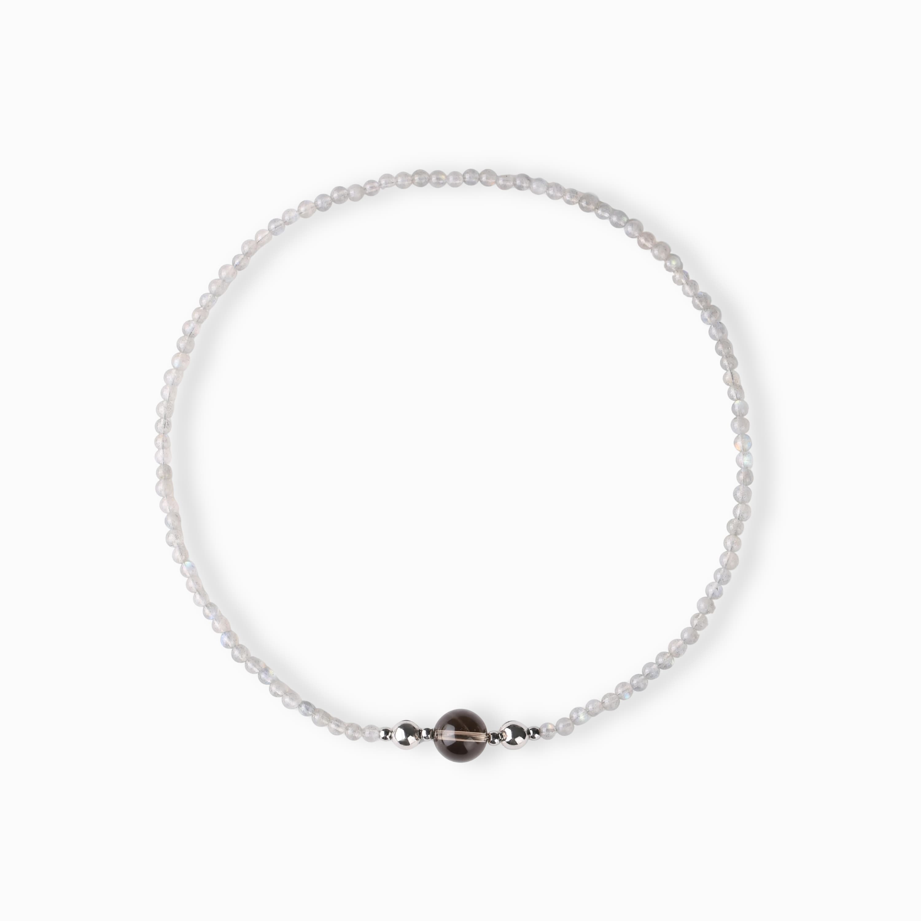 Gray Moonstone Smoky Quartz Magnetic Necklace Set with modular magnetic styling, product view