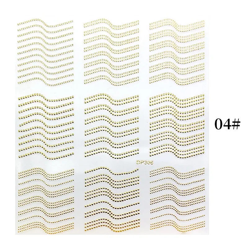1 Sheet Christmas 5D Nail Stickers Gold And Sliver Snowflakes Transfer Nail Decals Slider Decoration For Manicuries