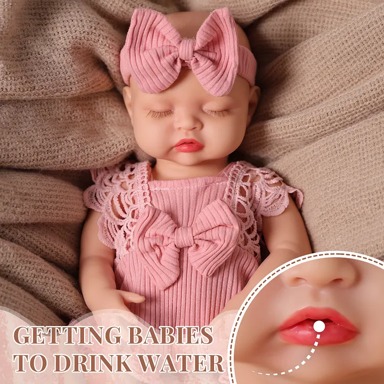 [Drink and Wet System]Babeside Nancy 16" Realistic Silicone Sleeping Baby Little Infant Girl Moments Of Pure Love