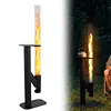 [US Local Warehouse] 50.79in Pellet Stove with Glass Tube Pellet Patio Heater with Table Wood Burning Stove Smokeless Firepit for Camping Beach Garden Balcony