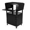 [US Local Warehouse] Rolling AV Carts Cabinet & Stands with Locking Cabinet Keyboard Tray Printer Craft Utility Cart with Wheels Height Adjustable 36-44 in 110lbs for Classroom Office