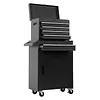 [US Local Warehouse] Large Detachable Toolbox with Double Door & Wheels Sliding Drawers Tool Chest Large Capacity Mechanic Tool Storage Box Metal Tool Cart for Garage Tool Room