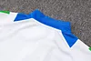 Joyfball 2024/2025 Kids Size Italy Long Zipped Jacket White Soccer Jersey 1:1 Thai Quality 