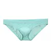 Men's Low Waist Ice Silk Solid Color Brief Panties Breathable Thin Bikini Briefs Underwear