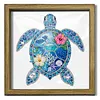 Diamond Painting Wooden Double-Sided Turtle Ornaments Kit with Photo Frame Desktop