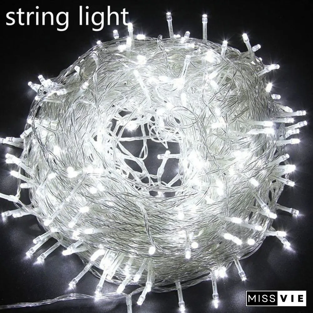 New Droop Curtain Icicle String Light 100LED 10M Christmas/Wedding/Party Decoration Lights Garland AC 110V 220V Outdoor Waterproof Led Lamp 4 Colors