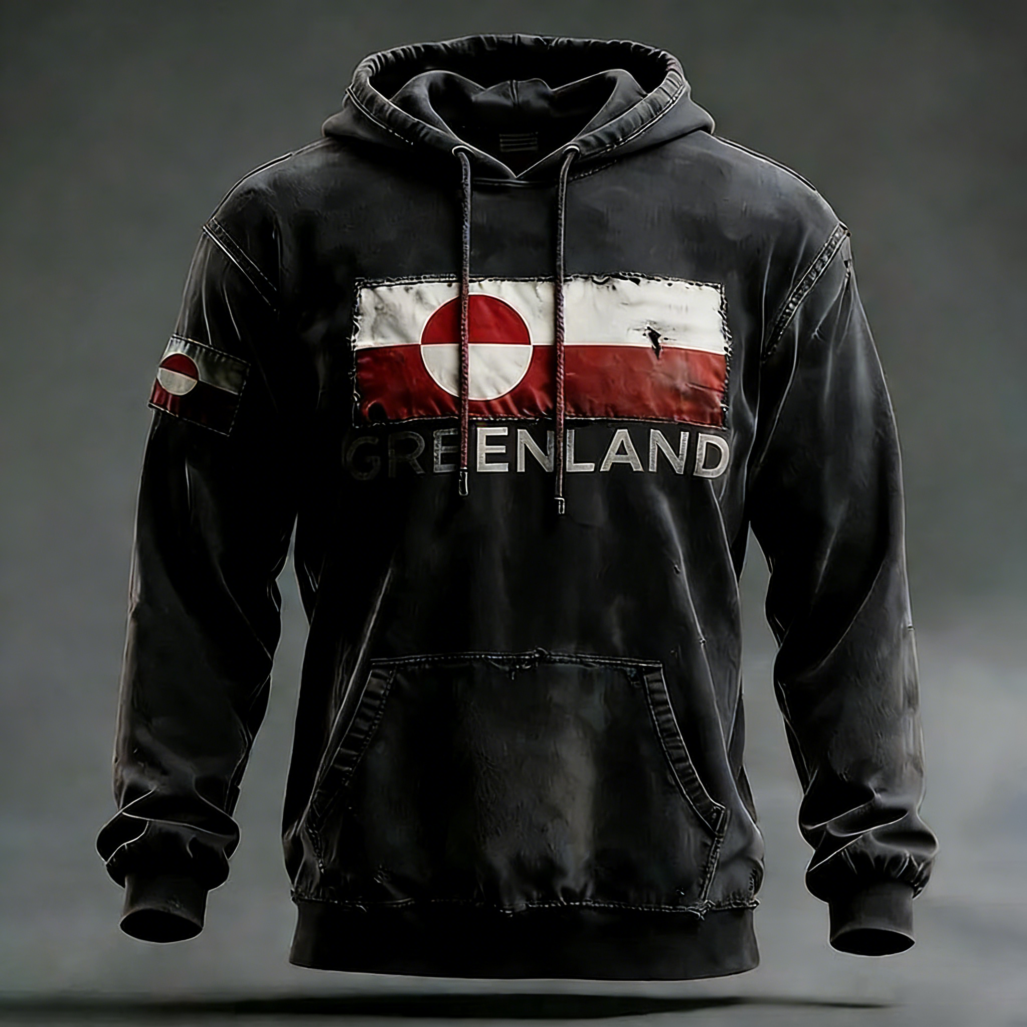 Men's Retro Greenland Not For Sale Print Casual Hoodie artswardrobe