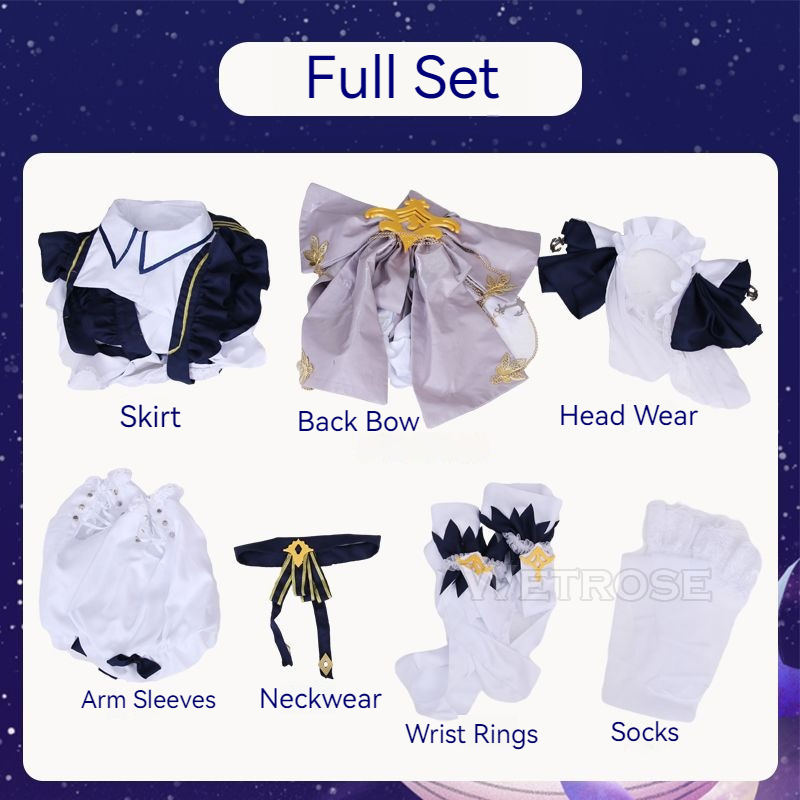 [Wetrose] Cheshire Azur Lane Cosplay Costume Cat Maid Girl Long Dress Wig Full Set