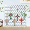 6pcs/set Cross Diamond Painting Keychain DIY Diamond Mosaic Kit Bag Pendant 