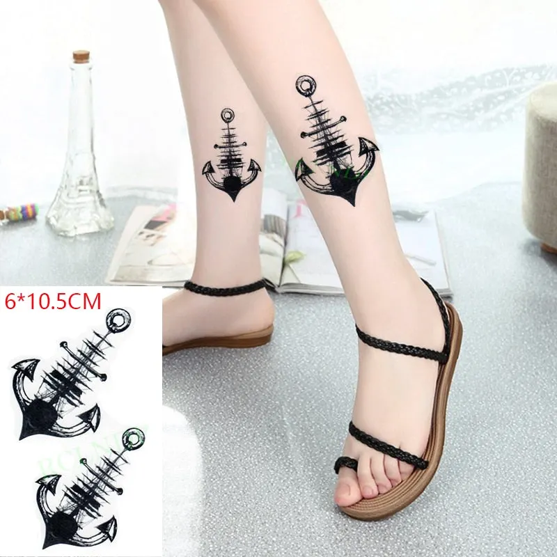 Waterproof Temporary Tattoo Sticker Neck Black Word Angel Devil Bull Cross English Letters Flash Tatoo Fake Tatto for Woman Men