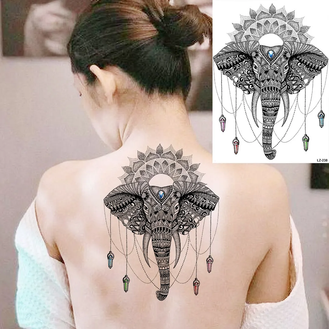 Sdrawing Peony Flower Temporary Tattoos For Women Adults Realistic Compass Moon Pendant Fake Tattoo Sticker Arm Body Tatoos