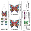 (US Local)DIY Diamond Painting Double Sided 3D Wind Chime Flower Butterfly Pendant Hanging Kits