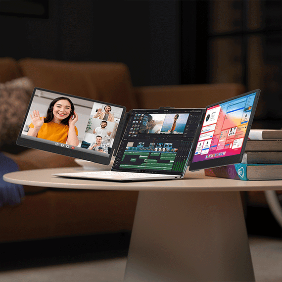 KEFEYA デュアルモニター シルバー 本体 KEFEYA S1 Dual Portable Laptop Screen Extender, Laptop Monitor
