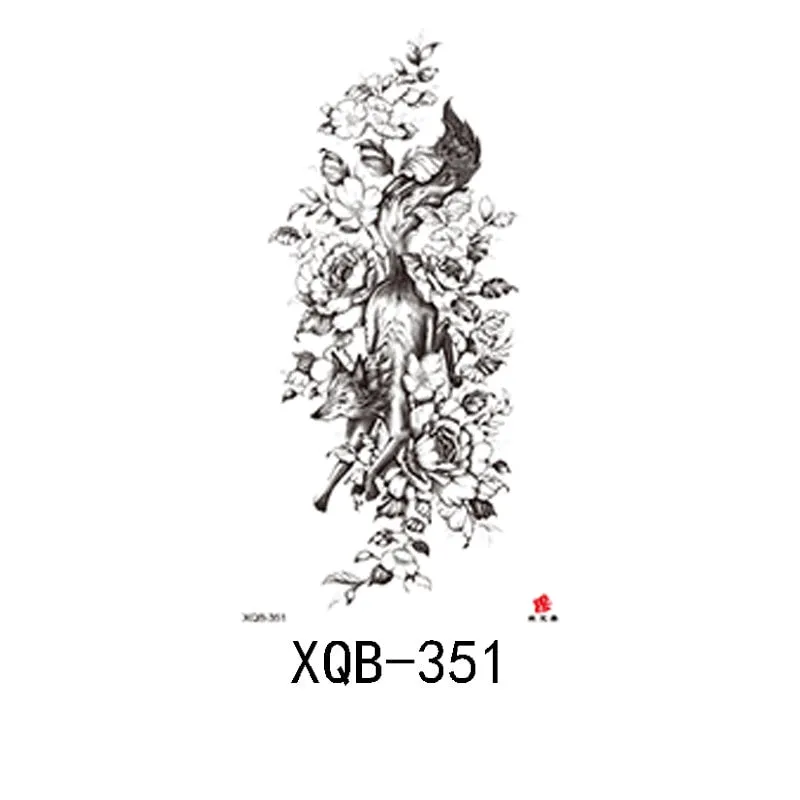 Small Full Arm Waterproof Tattoo Sticker Half Arm Arm Painted Flower Animal Arm Lasting European and American Tattoo Sticker