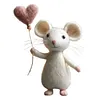 Felt Mouse Ornaments Cute Charming Handmade Valentine Felt Mice Figurines Valentines Day Gift Animal Decoration for Easter Gifts Wedding Party Supply