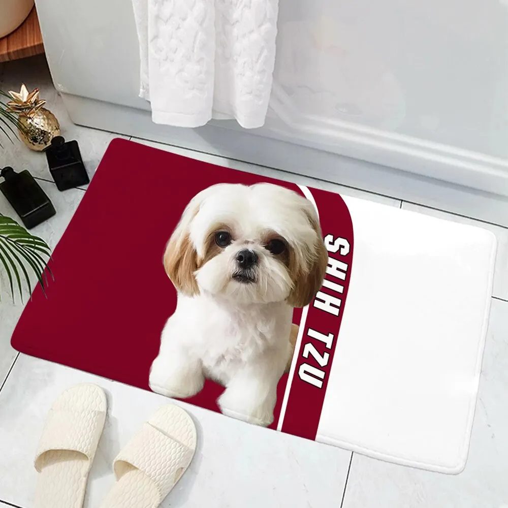 Athvotar Remember American Staffordshire Terrier Dogs Doormat Decor Print Carpet Flannel Non-Slip Doormat for Bedroom Porch