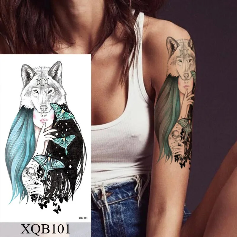 Waterproof Temporary Tattoo Sticker Old School Rose Lotus Flash Tattoos Flower Lace Body Art Arm Fake Tatoo Women Men