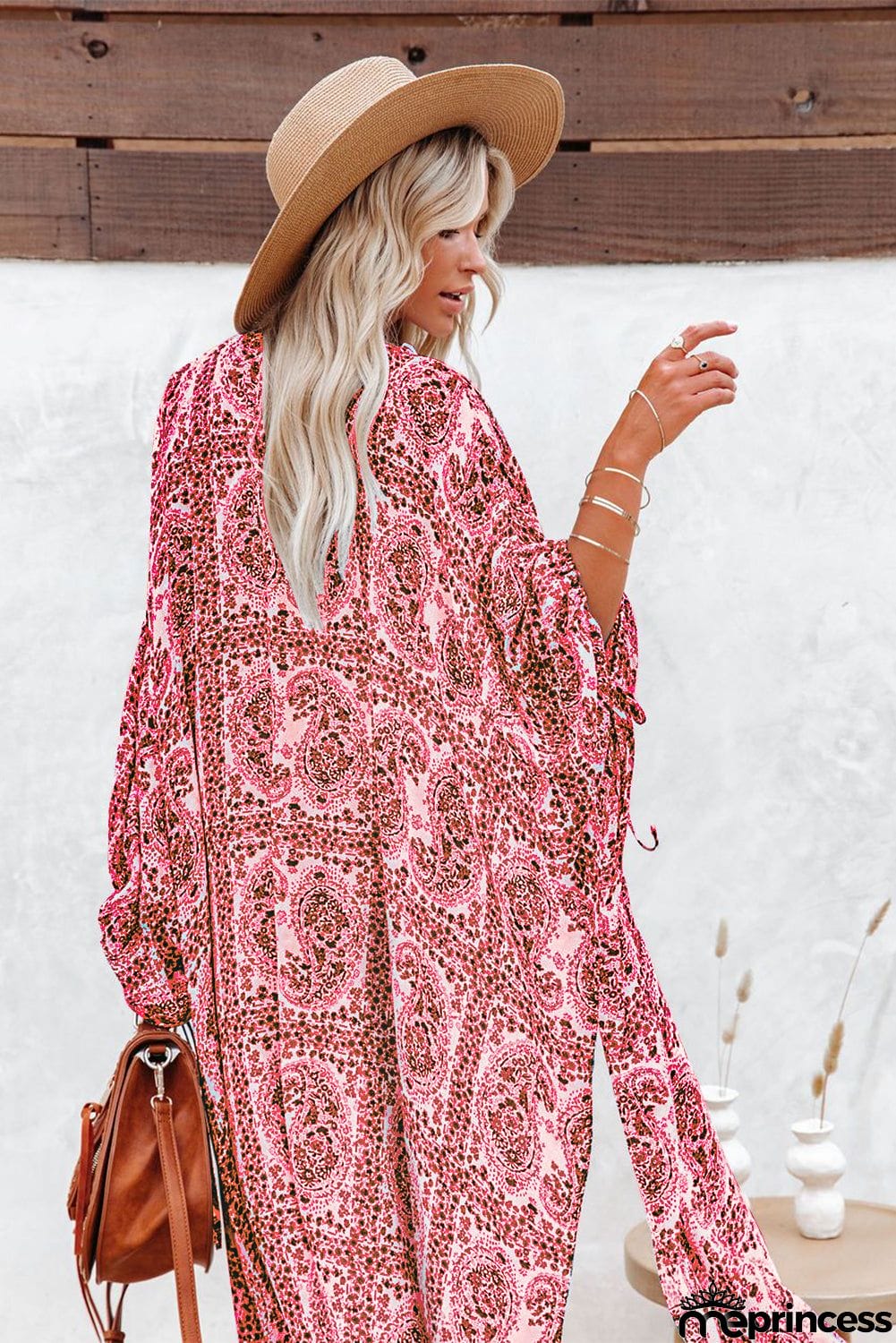 Dolman Sleeves Printed Kimono