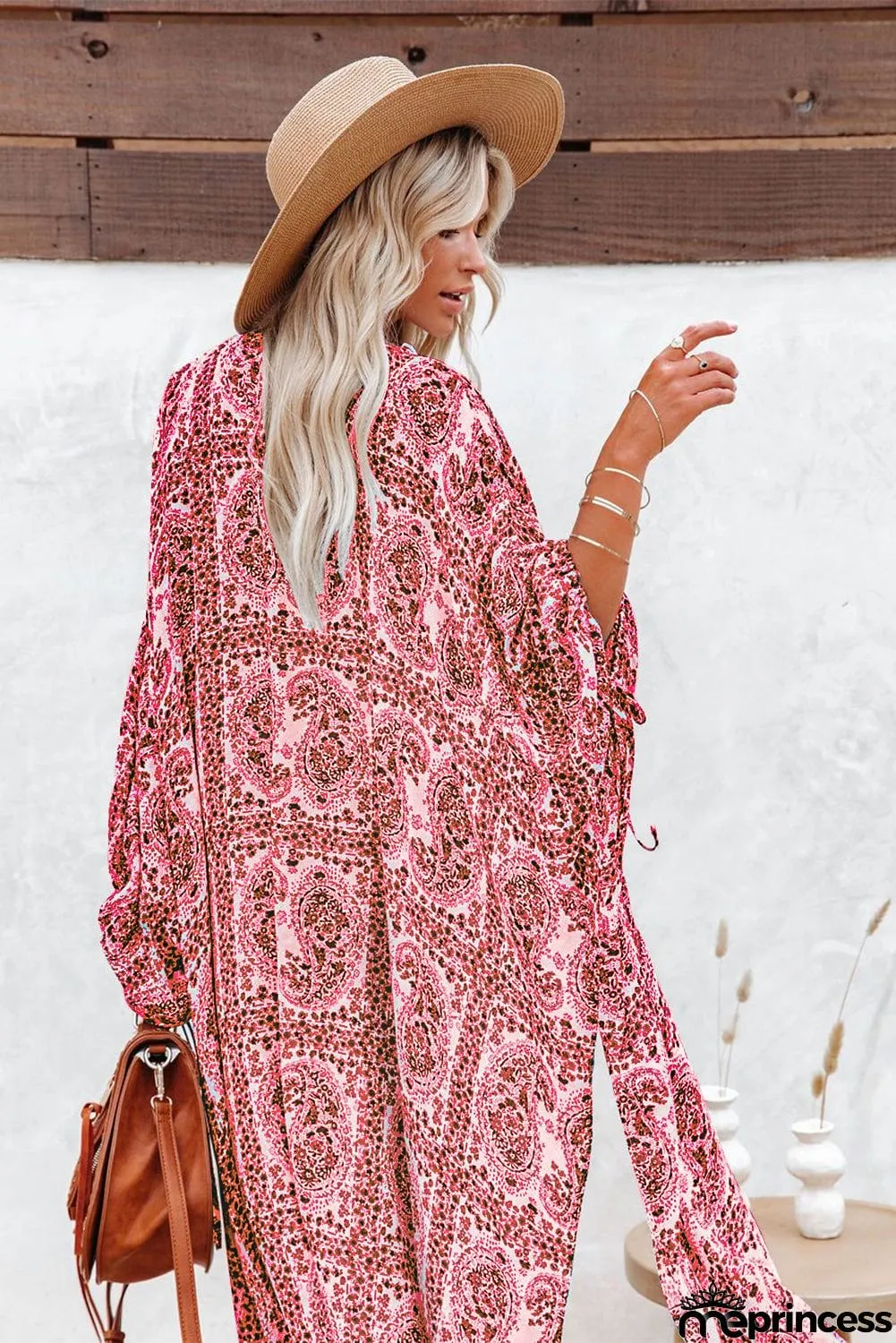 Dolman Sleeves Printed Kimono