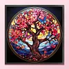 (Stamped/Counted) Glass Painting-Tree Of Life-18CT Cross Stitch 30*30cm/11.81*11.81in
