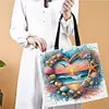 Heart-Shaped Beach Scenery-11CT DIY Stamped Cross Stitch Shopping Bag 40*40cm