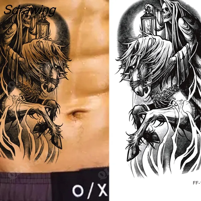 Sdrawing New Waterproof Temporary Tattoo Sticker Lion King Tiger Wolf Forest Mechanical Wild Boat Men Body Art Arm Fake Tatoo Women 328-0