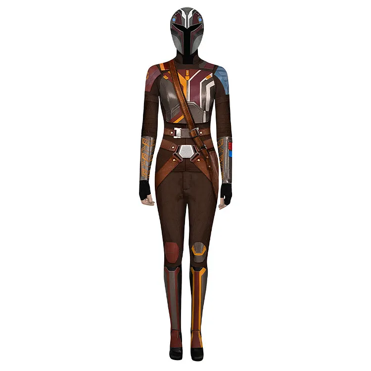 Ahsoka Sabine Wren Brown Jumpsuit Outfits Cosplay Costume Halloween Carnival Suit