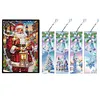 (US Local)Santa Claus A5 Size Diamond Painting Notebook Set with 4Pcs Bookmark Gift