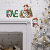 (US Local)Wooden Christmas Snowman Diamond Painting Door Topper Decor for Party Ornament