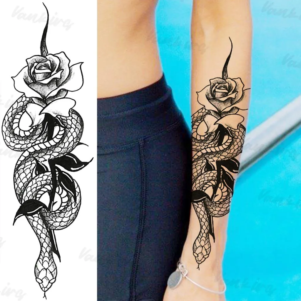 Sdrawing Lion Knight Temporary Tattoos For Men Adults Realistic Tiger Skeleton Fake Tattoo Sticker Arm Water Transfer Tatoos 3D