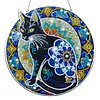 DIY Acrylic 5D DIY Diamond Painting Dots Pendant with Crystal Special Shape Rhinestone Diamond Art Window Hanging Ornament Single-Sided Drill 9.25x9.25inch for Home Garden Wall Door Decor