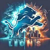 Diamond Painting-DIY Full Round Drill Detroit Lions(40*40 CM)