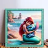 Princess Ariel And Stitch - 11CT Stamped Cross Stitch - 40*40cm - Disney