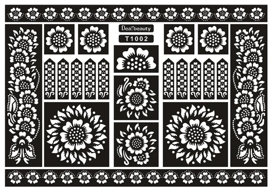 1pc new KD22 Tattoo Template hands/feet henna tattoo stencils for airbrushing professional mehndi new Body Painting Kit supplies