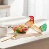 Vintage-Style Glass Hen on Nest Dish with Lid Tabletop Dessert Plate Snack Bowl