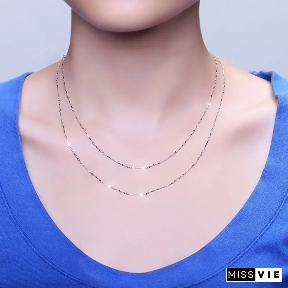 5/10/20pcs Mix 10 Styles Random 18 Genuine 925 Silver Link Necklace Set Chains+Lobster Clasps 925 PlatingTag