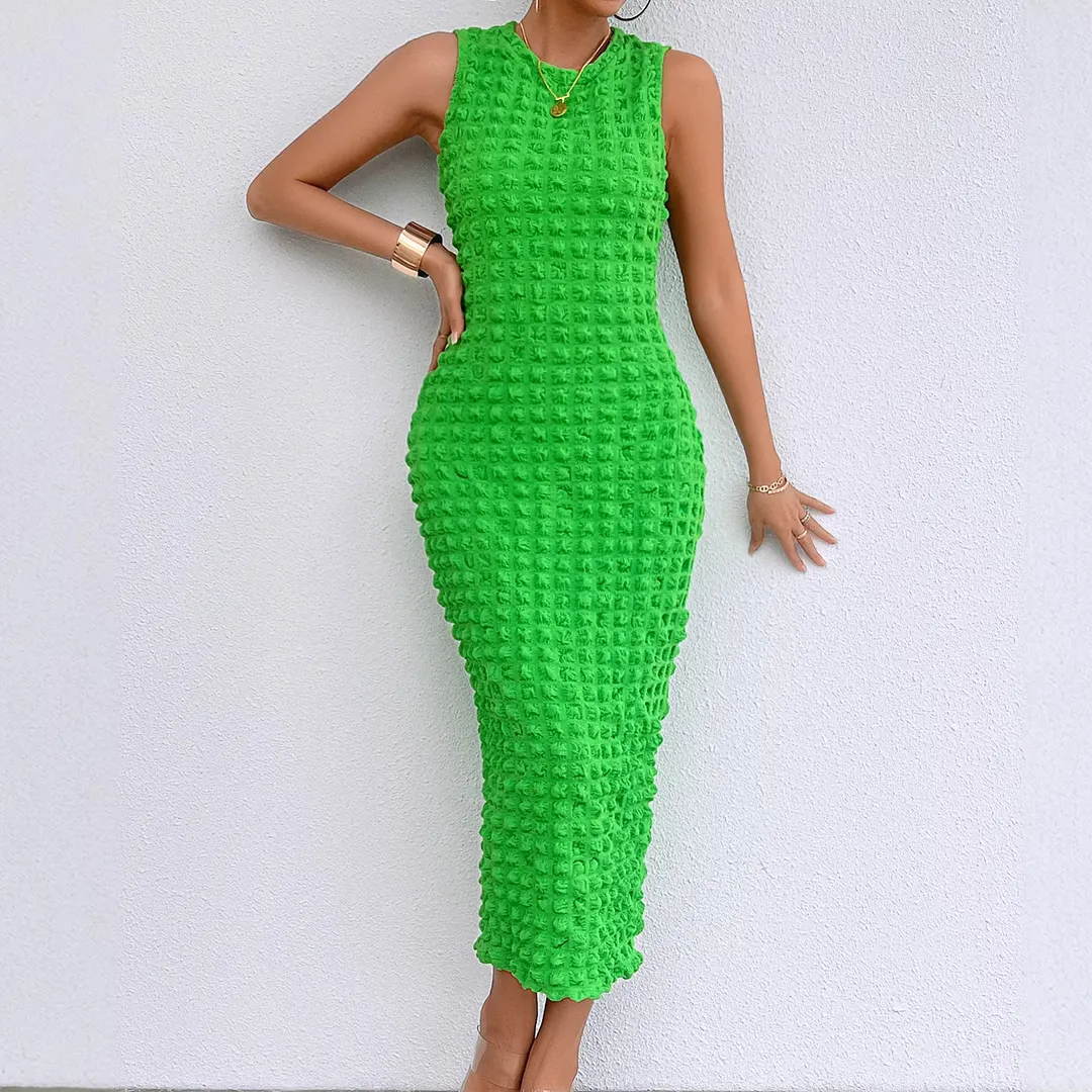 Nigikala Nigikala Spring/Summer New Print Sleeveless Elegance Elegance Open-Fork With Dress Woman