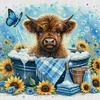 (Stamped/Counted) Bathing Yak And Sunflower-11CT Cross Stitch 40*40cm/15.75*15.75in