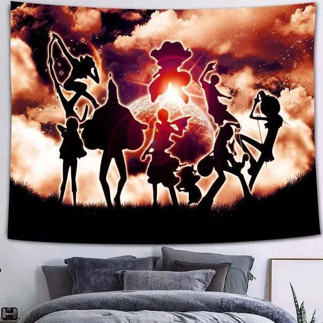 Psychedelic Galaxy Tapestry Nebula Mountains Galaxy Artwork Japanese Wildlife elk Boho Manga Wall Hanging Dorm anime tapestry