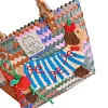 Purely handmade bamboo handbag bamboo bag retro striped tote bag