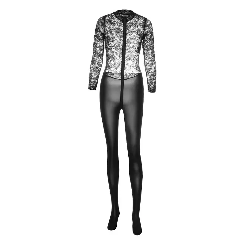 Churchf Night Swearing Lingerie Women Feel Lace Perspective Up And Down Double Zipper Open Stender Without Strip Of One-Joint 602