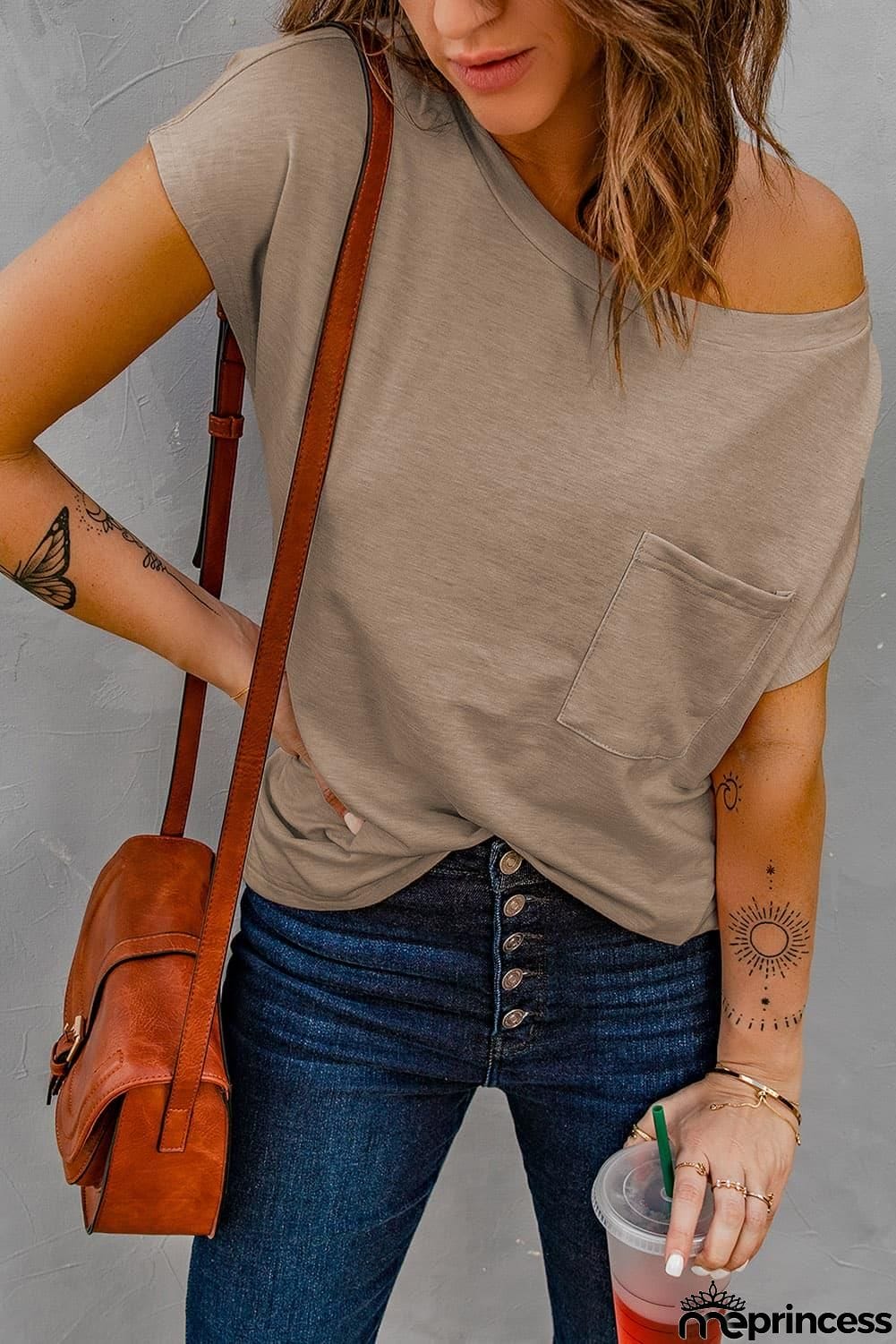 Capped Sleeve Round Neck T-Shirt