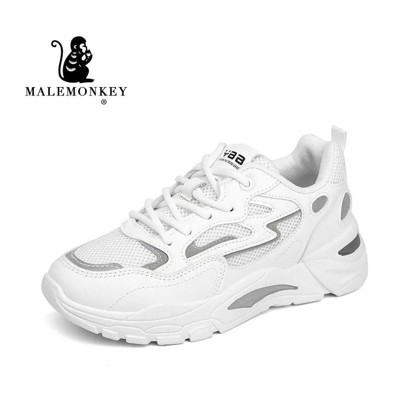 Platform Sneakers Women Cacual Shoes 2022 Spring Autumn Student Shoes Breathable Non Slip Running Sport Shoes White Female Shoes